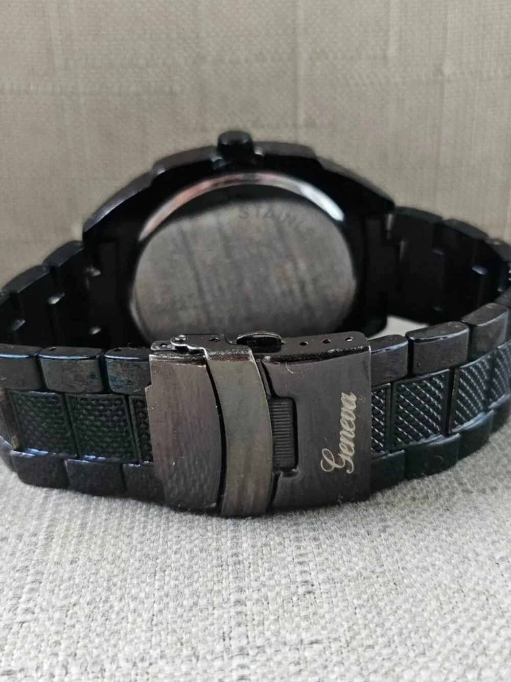 Geneva Men Wristwatch Quartz Analog Black Tone Fashion Wrist Watch